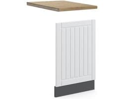 Vaatwasser Frontpaneel Wit Landhuis Antraciet 45 cm voor Inbouwkeuken
