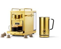 Sjöstrand Espresso Capsule Machine The Original 2.0 Brass + Melkopschuimer - Goud- Set