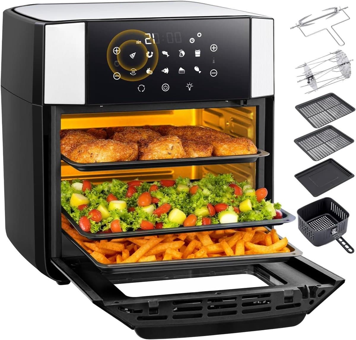 Heteluchtfriteuse - Airfryer - Gezond Frituren - Snelle Bereiding - Grote Capaciteit - Zwart — afbeelding 1
