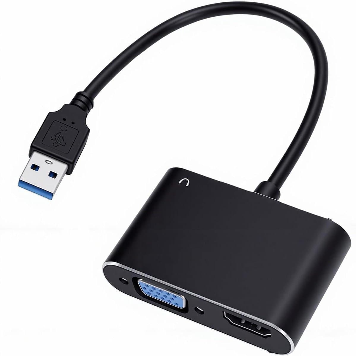 USB naar HD VGA adapter - Scherm converter - Meerdere schermen - Ingebouwde driver - 1080P 60Hz - Zwart — afbeelding 1