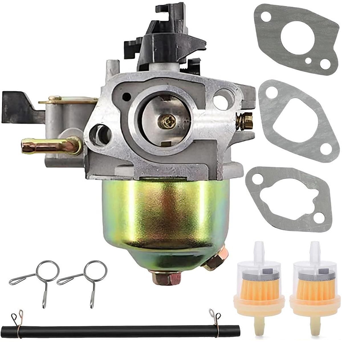 Dailygoods- Carburateurset voor Einhell BG-PM 46 S-HW - Afdichtingsset - Brandstoffilter - Brandstofslang - Clips - Inclusief kaars - Grasmaaier Carburateur — afbeelding 1
