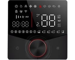 Slimme thermostaat - Digitale regelaar - Verwarming regelen - Wifi connectiviteit - 86x86mm - Zwart