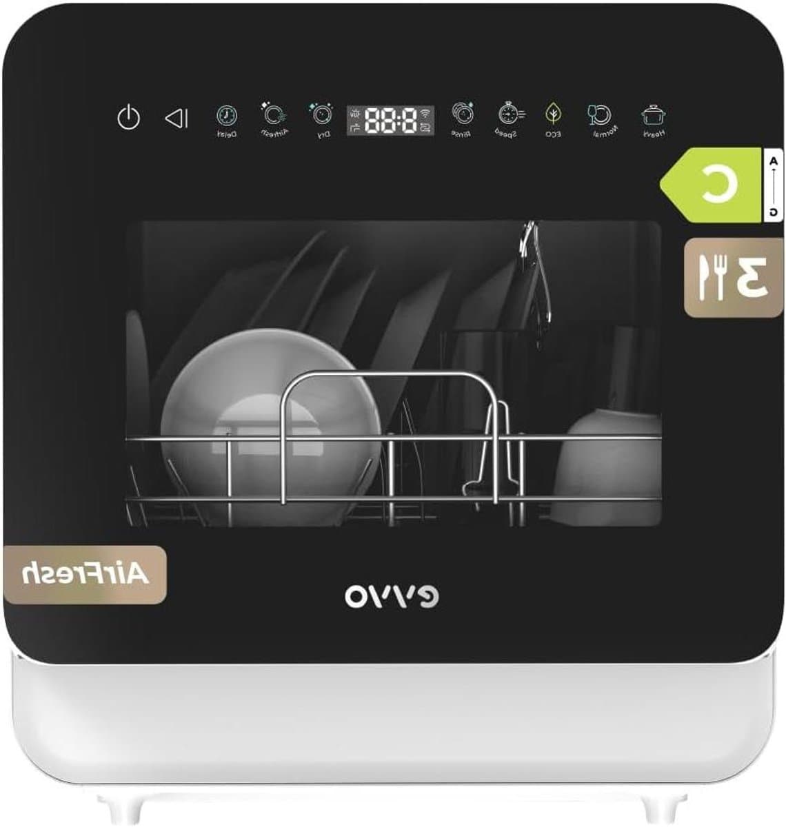 Compacte vaatwasser - Mini vaatwasser - Kleine keukens - Geen installatie nodig - 3 couverts - Wit — afbeelding 1