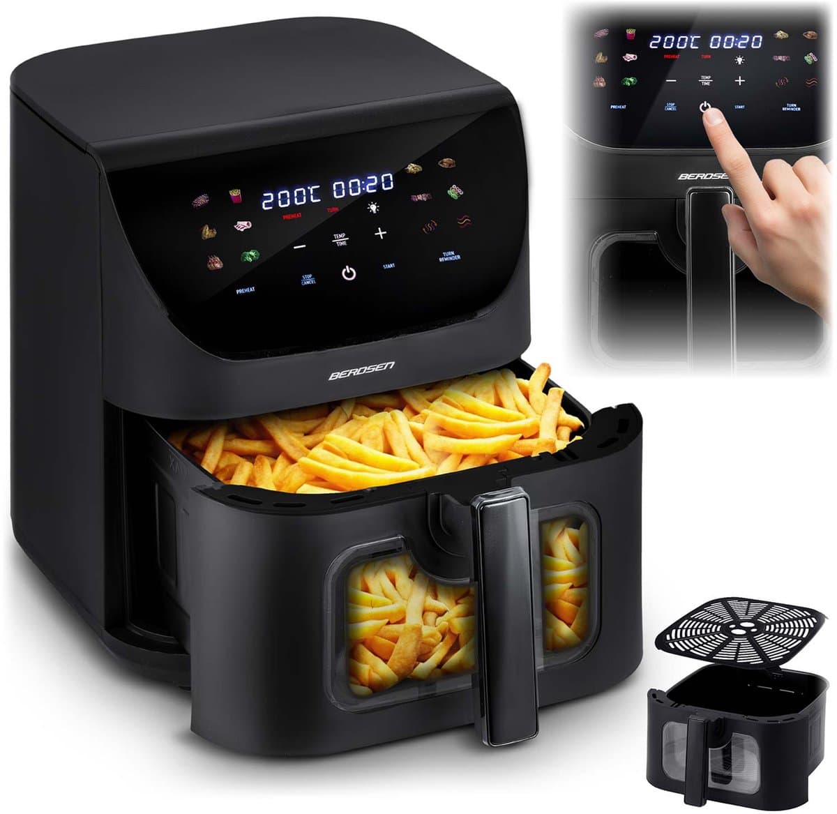 Berdsen BD-660 - Heteluchtfriteuse - 8L - 1700W - Touchscreen — afbeelding 1