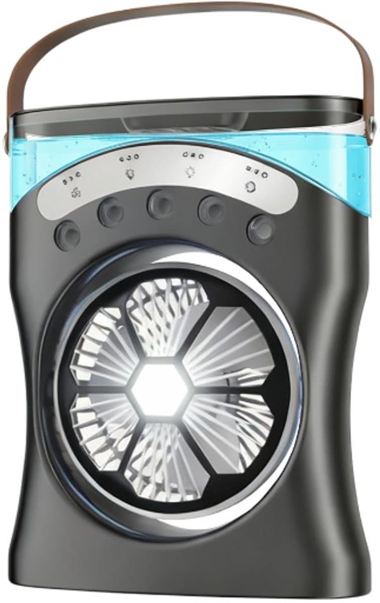 Nexxt Mistventilator met Led - Usb Oplaadbaar - Nevelventilator - Tafelventilator - Zwart — afbeelding 1