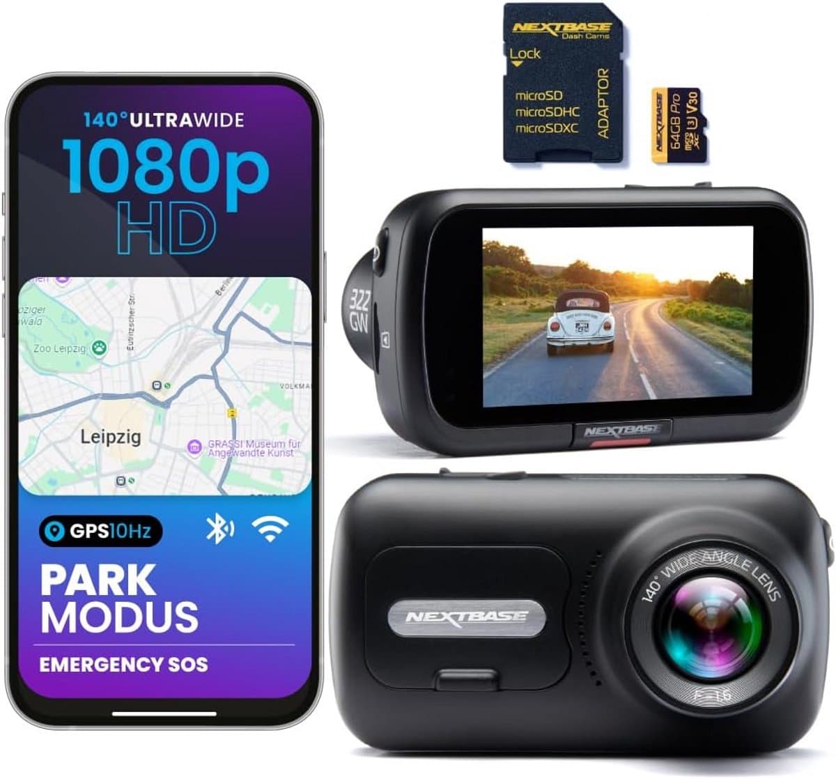 Dashcam Auto - Autocamera Rijrecorder - Veilig Rijden - Noodgeval SOS Functie - 1080p Full HD - Zwart — afbeelding 1
