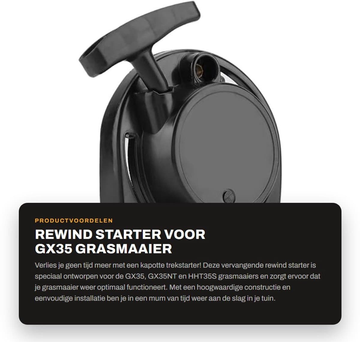 Dailygoods- Startkoord vervangingsonderdeel - Geschikt voor GX35 - GX35NT - HHT35S - Grasmaaier - Eenvoudig te gebruiken - Directe vervanging - Startmechanisme — afbeelding 1