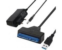 SATA USB Adapterkabel - Externe Harde Schijf Adapter - Data Overzetten - UASP Ondersteuning - 5Gbps - Zwart