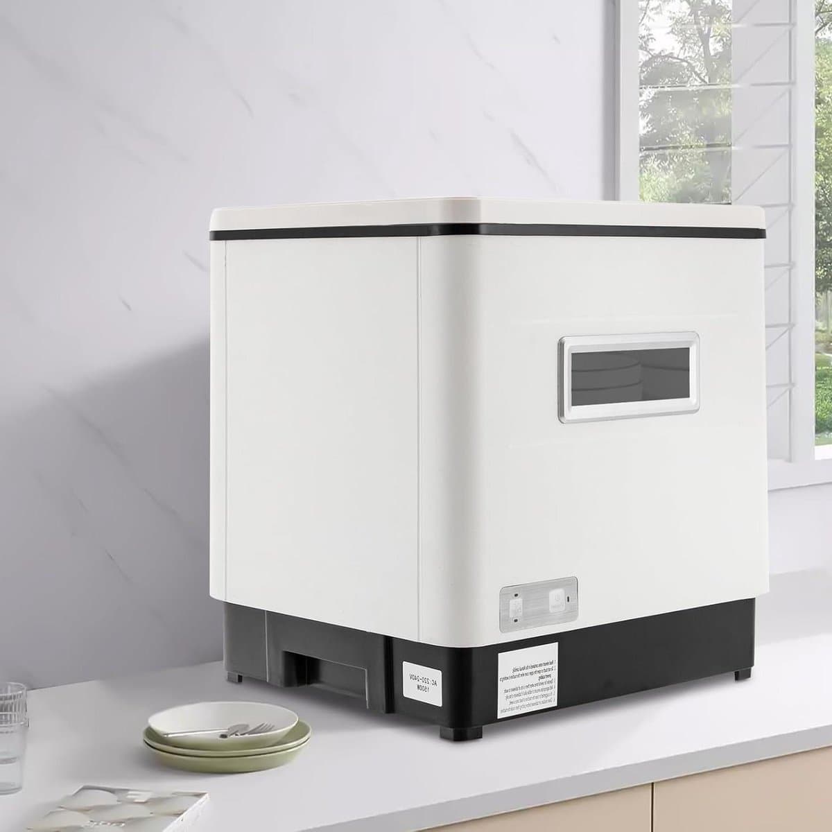 Compacte Vaatwasser - Aanrecht Vaatwasser - Snel Afwassen - Water Tank - 6 Couverts - Wit — afbeelding 1