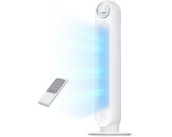 DnA® Ventilator Staand - Ventilator Toren - Ventilator met Afstandsbediening - Wit - 30cm x 30cm x 92cm