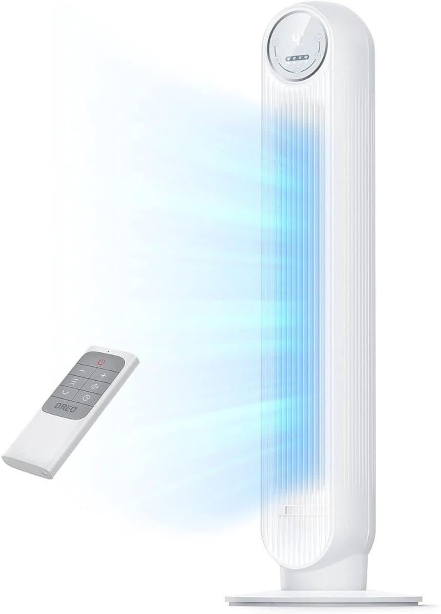 DnA® Ventilator Staand - Ventilator Toren - Ventilator met Afstandsbediening - Wit - 30cm x 30cm x 92cm — afbeelding 1