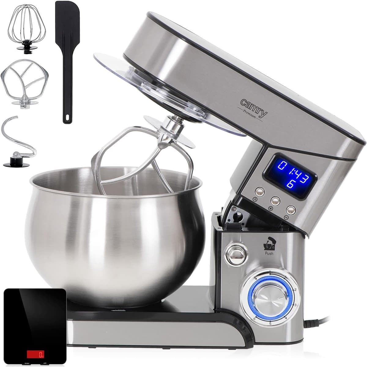 Keukenmachine - Bakmachine Mixer - Zwaar Deeg Kneden - Planetaire Beweging - 5 Liter Kom - Wit — afbeelding 1