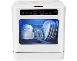 Mini vaatwasser - Kleine afwasmachine - 5 programma's - Energieklasse D - Afvoer