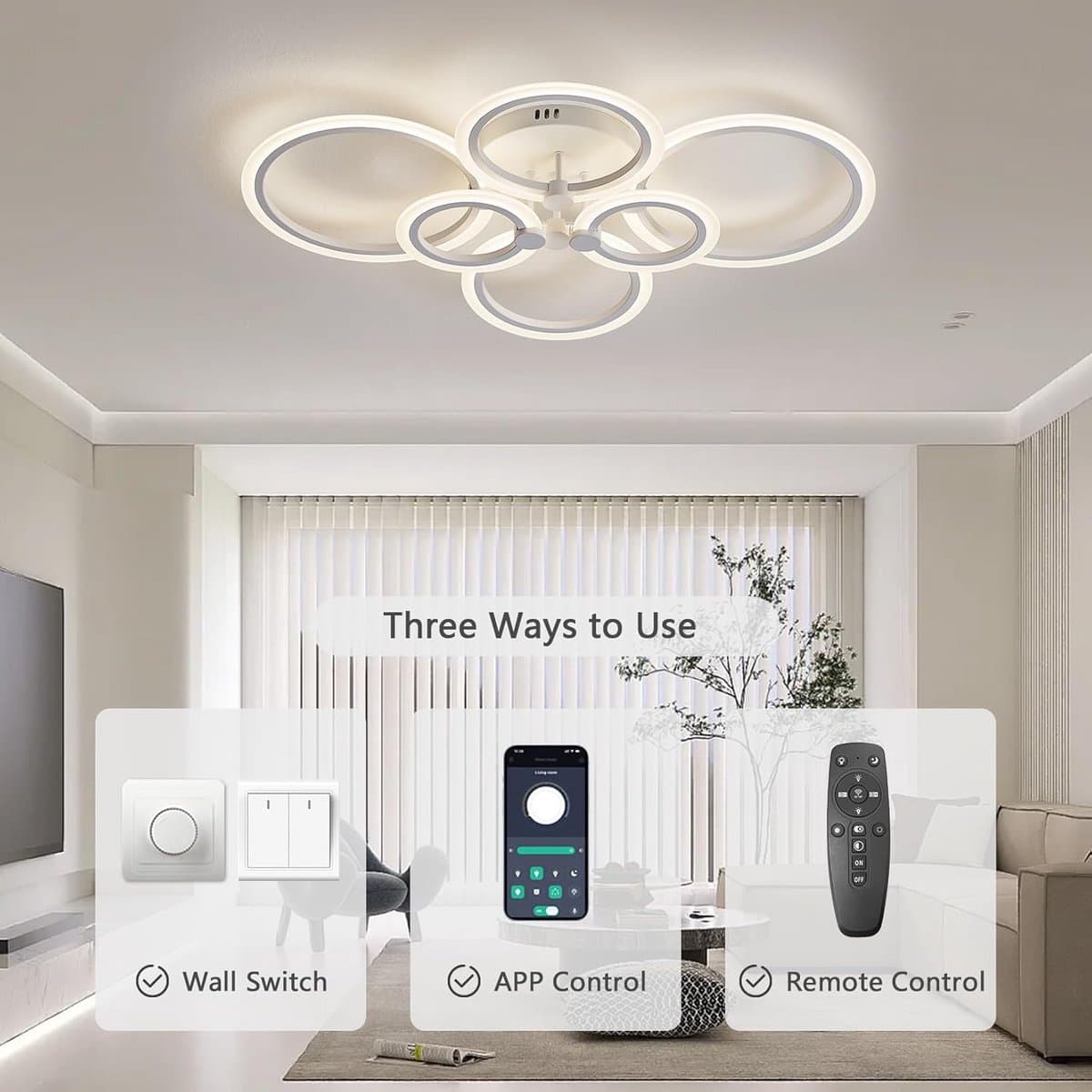 Dimbare LED Plafondlamp Rond met Afstandsbediening - 54W - Kleurtemperatuur Instelbaar (2700K-6500K) - Woonkamer, Slaapkamer, Keuken — afbeelding 1