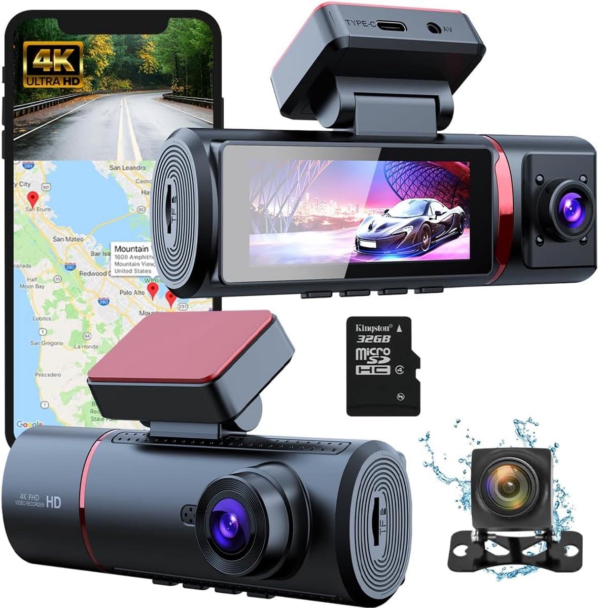 Dashcam voor Auto - Dual - Camerabewaking - Full HD - Veiligheid — afbeelding 1