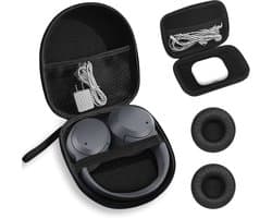 Harde hoofdtelefoonhoes - Robuuste draagtas - Veilige opslag - Waterafstotend materiaal - 23.5 x 22 x 5.7 cm - Zwart