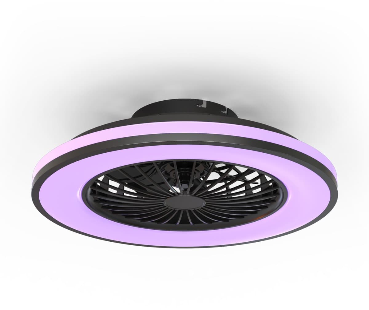 Calex Plafondventilator met LED-verlichting - Afstandsbediening met timers - RGB & Koud‑ tot Warm Wit Licht - Ø 49cm — afbeelding 1