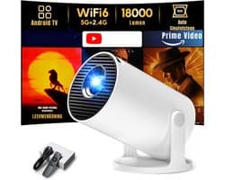 Zyrex® Draagbare beamer - Beamer - Projector - Mini Beamer - Wit - 14cm x 8cm x 9cm
