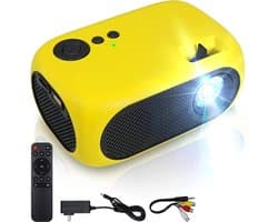 SCH® Draagbare beamer - Beamer - Projector - Mini Beamer - Geel - 14cm x 9cm x 6cm