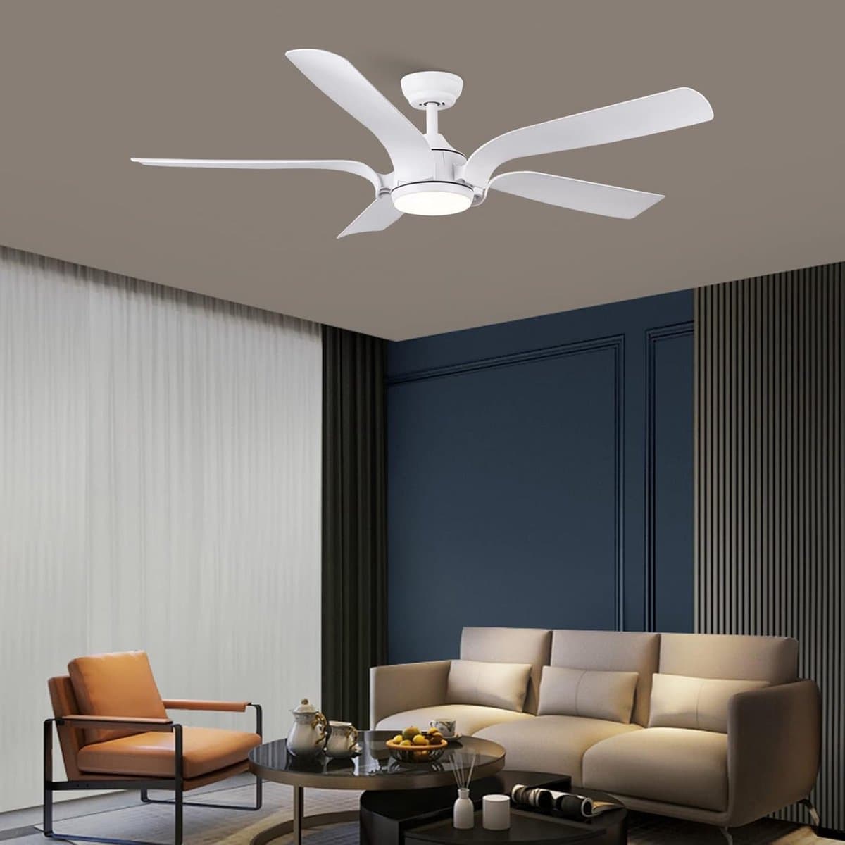 Dimbare Plafondventilator met LED Licht en Afstandsbediening - 142 cm 3 Kleurtemperaturen — afbeelding 1