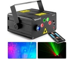 Party laser - BeamZ Dahib laser lichteffect met rode & groene laser + blauwe LED
