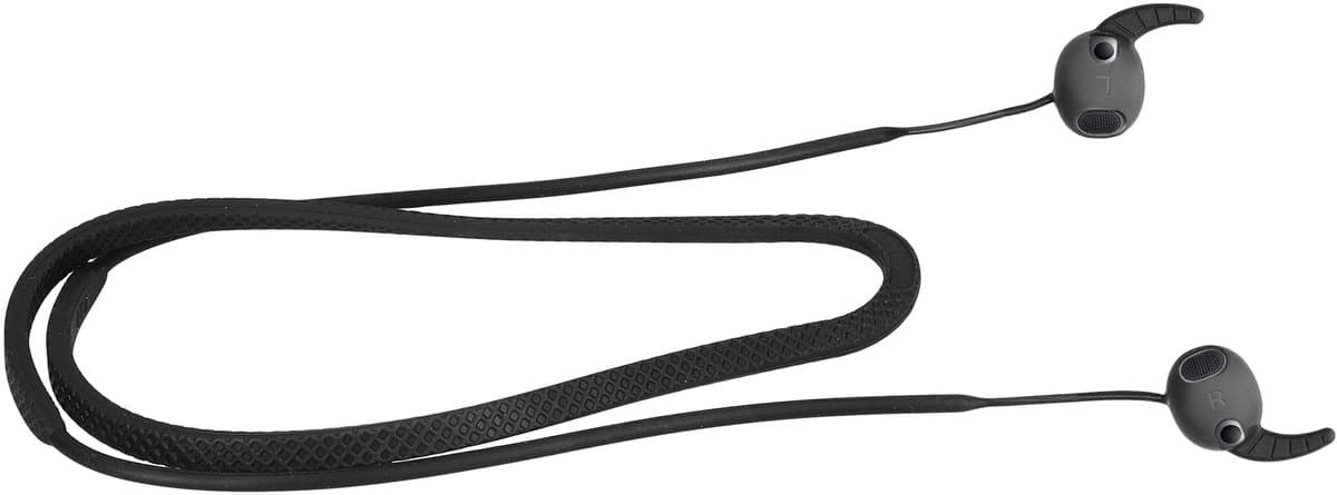 kwmobile Strap Compatible with Samsung Galaxy Buds 3 - Silicone Cord Holder for Wireless Earphones - Black — afbeelding 1