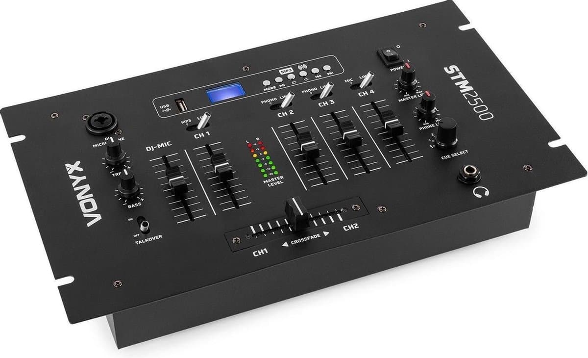 DJ Mixer met 5 Kanalen - Vonyx STM2500 - USB Speler - Bluetooth - Installatie Mengpaneel voor Kinderen en Beginners — afbeelding 1