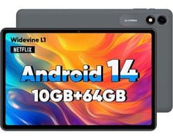 10,1 inch Android Tablet met 10GB RAM, 64GB Opslag en Uitbreidbaar Geheugen