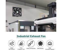 Industriële afzuigkap en ventilator - 16 inch axiale uitlaatblazer voor optimale luchtcirculatie