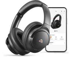 1Mii Y8+ Active Noise Cancelling Headphones, Wireless LDAC Hi-Res Audio with Adjustable EQ, 75 Hours Playtime, Over-Ear Bluetooth Headphones, Comfortable, Foldable Black