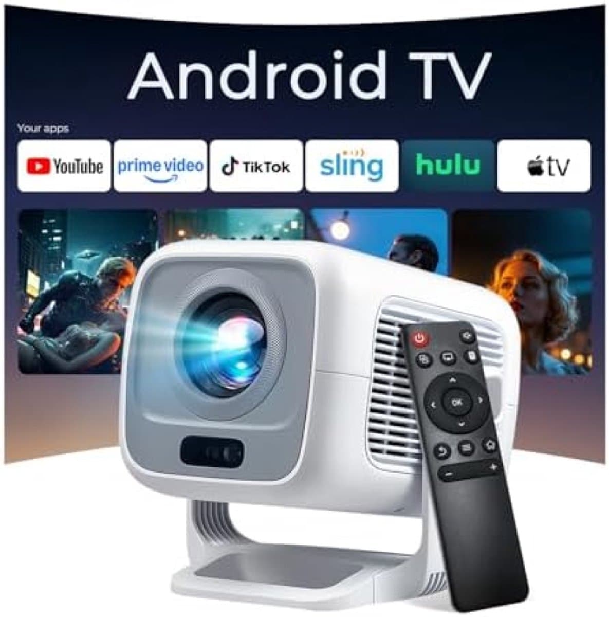 HD Beamer voor Thuisbioscoop - Draadloze Projector met Autofocus en 600 ANSI Lumen — afbeelding 1