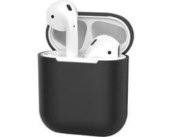 Hoesje - Geschikt voor Apple Airpods 2 - Siliconen Dun Met Clip - Case Cover - Silicone Hoes - Zwart — afbeelding 1