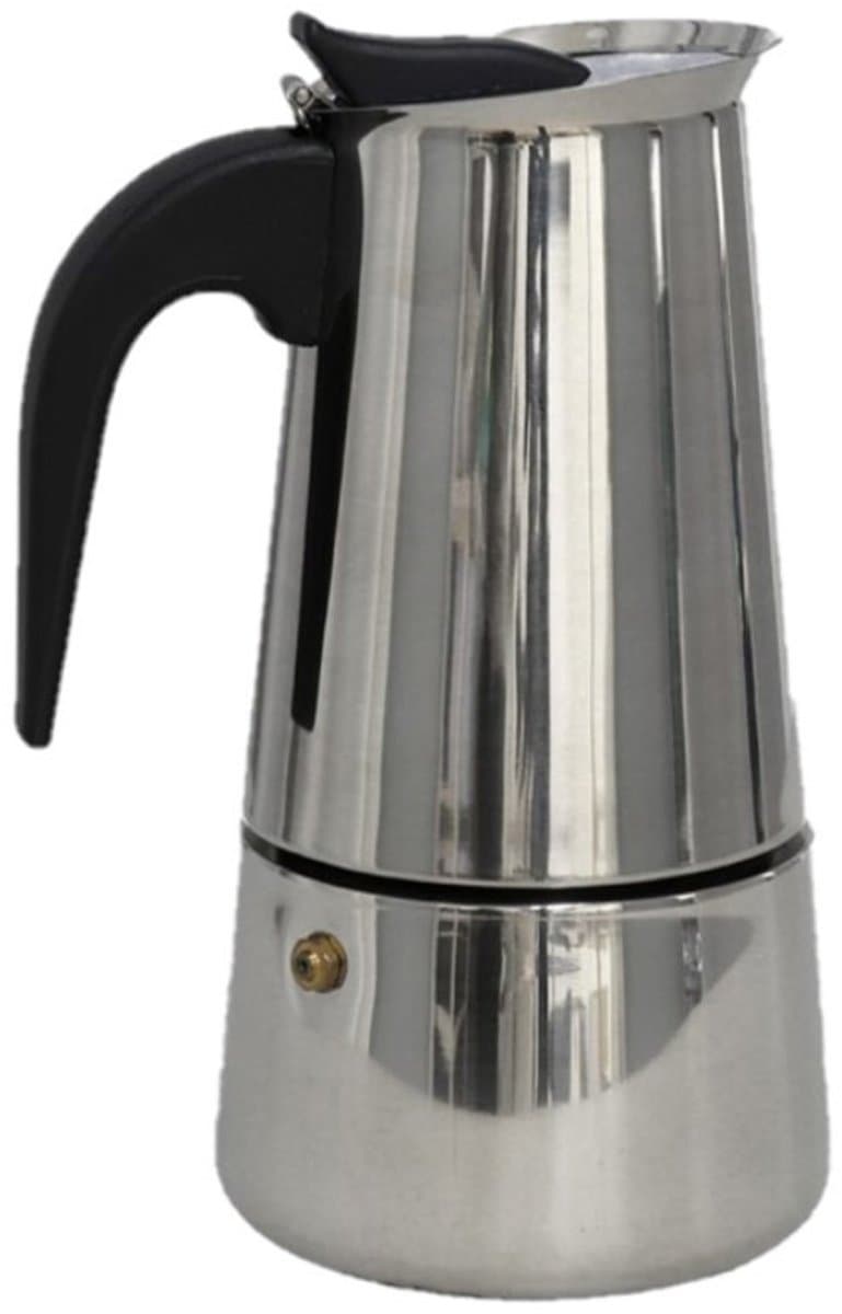 Gerimport Espresso koffiemaker - voor 4 kopjes - Percolator - RVS - zilver - 16 cm - Mokkakan — afbeelding 1