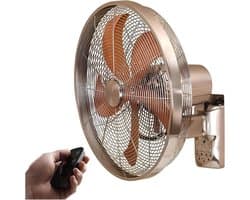 Industriële Wandventilator - Hoge Snelheid Fan - Werkplaats Koeling - Intelligente Afstandsbediening - 43 cm - Zwart