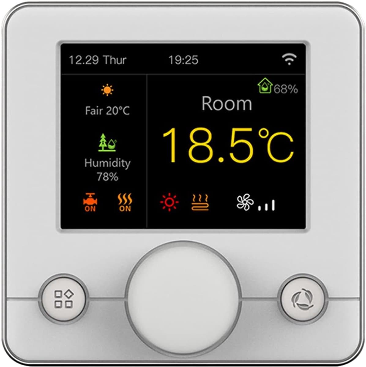 Slimme thermostaat - Digitale regelaar - Boiler temperatuur - Wekelijks programmeerbaar - 2.8 inch display - Zilver — afbeelding 1
