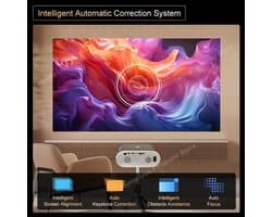 Alincoo - D7W - Beamer - Projector Beamer - Mini Meamer - Full HD 1080P - 1920x1080dpi - Automatische focus - 5G - met WiFi - 1300 Lumens - Wit