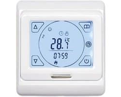 Slimme Thermostaat - Vloerverwarming Controller - Energie Besparen - Dubbele Temperatuursensoren - 10.2 x 9.4 x 6.5 cm - Wit