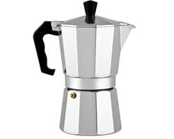 Moka pot - Percolator - Koffiekan- Koffie - Achthoekige moka pot - Koffiepercolator - Espressomachine - Koffiekan voor 6 kopjes - 300 ml - Zilver - Aluminiumlegering