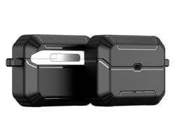 Dux Ducis Hoesje Geschikt voor AirPods Pro 3 (2025) | PECS Series | Beschermhoes met Standaard en Haak | Schokbestendige Case | Volledige Bescherming | Zwart