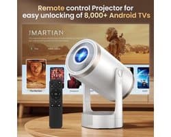 Draagbare Beamer 260 ANSI Lumen - Android 12.0 Systeem - 1080P Full HD Resolutie - LCD Lichtbron - Wifi En Bluetooth - Mini Projector