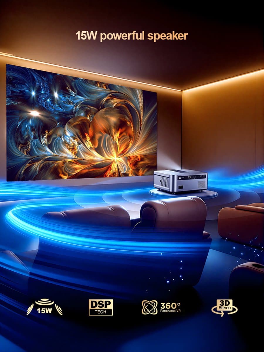 Beamer Android Versie - 2300 ANSI Lumen - Full HD 1080P Resolutie - LED - Voor Thuisbioscoop En Presentaties — afbeelding 1