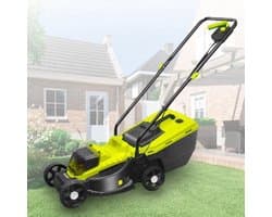 elektrische grasmaaier - accugrasmaaier - voor gazononderhoud - borstelmotor 40V - 33 cm snijdbreedte - groen en zwart