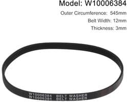 W10006384 Wasmachine-aandrijfriem, aandrijfriem, reserveonderdeel voor wasmachine, droger