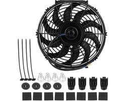 Dailygoods - Dailygoody - Elektrische autoventilator - Universele koelventilator - 12 inch - Zwart - Extra ventilator - Ideaal voor auto en caravan