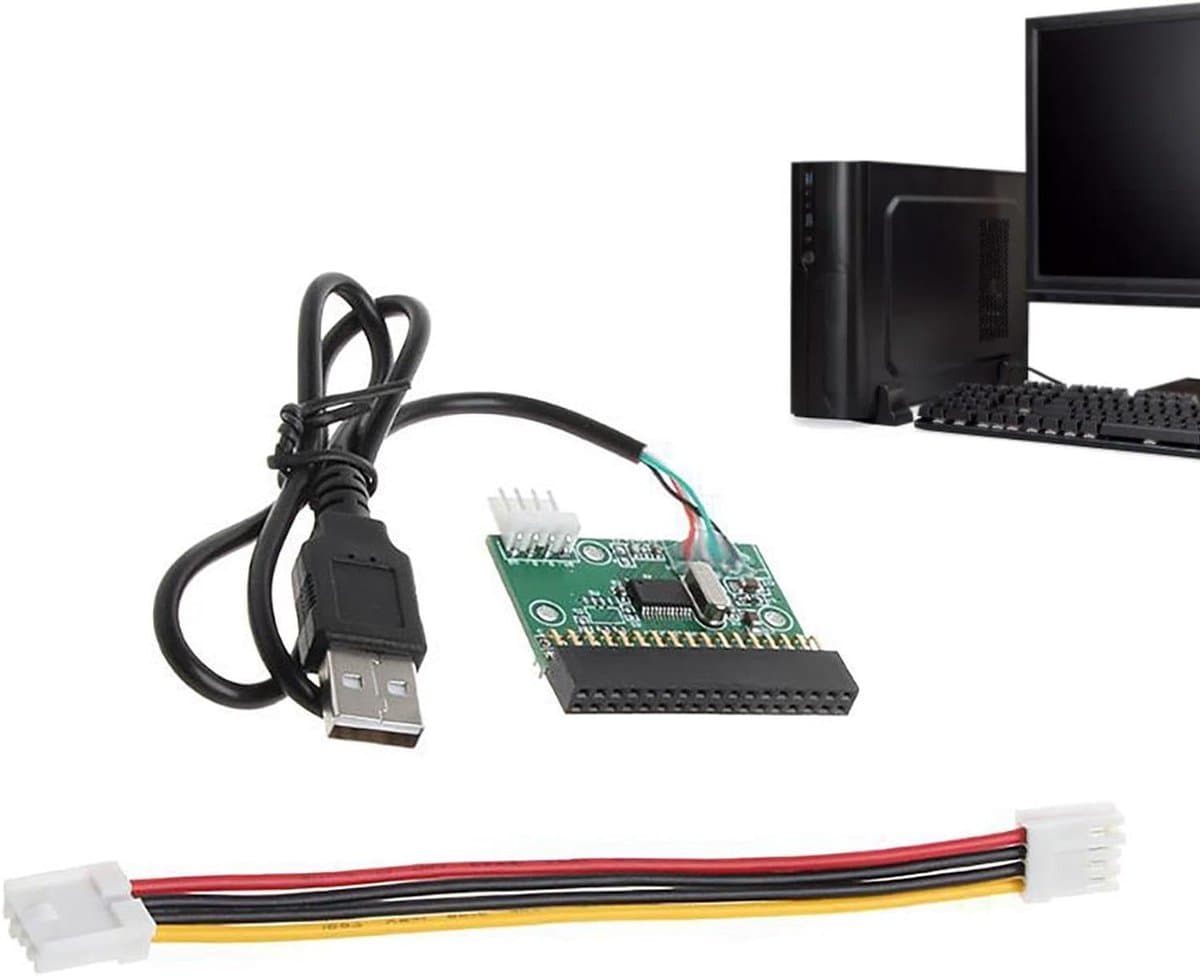 USB Diskettestation - Externe Drive - Gegevens Overzetten - Plug and Play - 20cm Kabel - Zwart — afbeelding 1