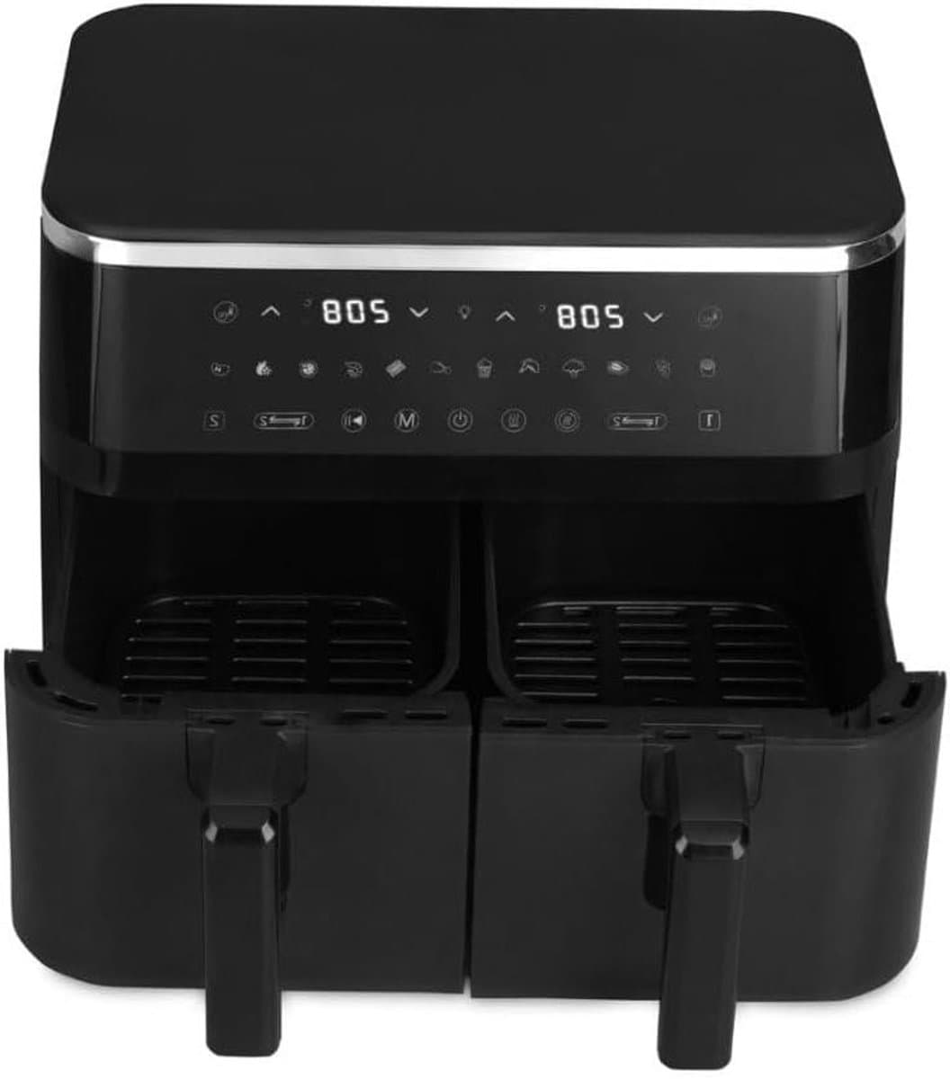Dubbele Heteluchtfriteuse - Airfryer Keuken - Gezond Koken - Digitale Dubbele Mand - 2x 4.5 Liter - Zwart — afbeelding 1