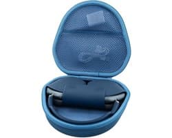 Koptelefoon Hoes - Draagbare Opbergkoffer - Bescherming Onderweg - Schokbestendig EVA Materiaal - 23 x 22 x 6 cm - Marineblauw