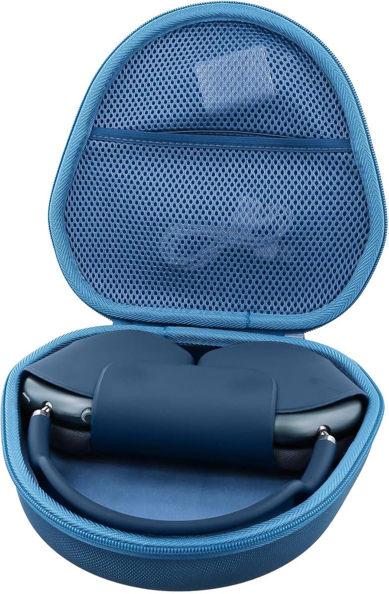 Koptelefoon Hoes - Draagbare Opbergkoffer - Bescherming Onderweg - Schokbestendig EVA Materiaal - 23 x 22 x 6 cm - Marineblauw — afbeelding 1