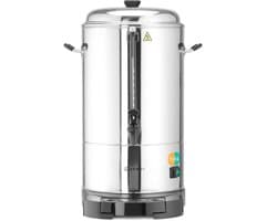 Koffie Percolator - Dubbelwandig Apparaat - Grote Hoeveelheden Koffie - Energiebesparend Tapkraan - 10 Liter Capaciteit - Zilverkleurig