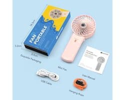 Mini Draagbare USB Ventilator met 4 Snelheden en 180° Opvouwbaar Ontwerp voor Thuis en Kantoor